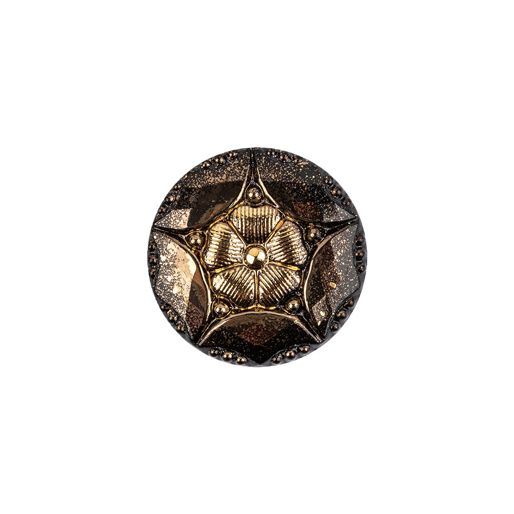 Gold Shaded Glass Button - 28L/18mm Gold Shaded Glass Button - 28L/18mm