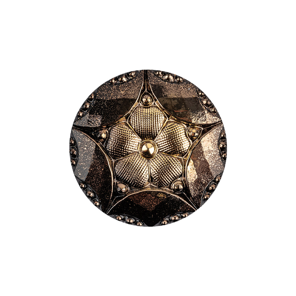 Gold Shaded Glass Button - 36L/23mm Gold Shaded Glass Button - 36L/23mm