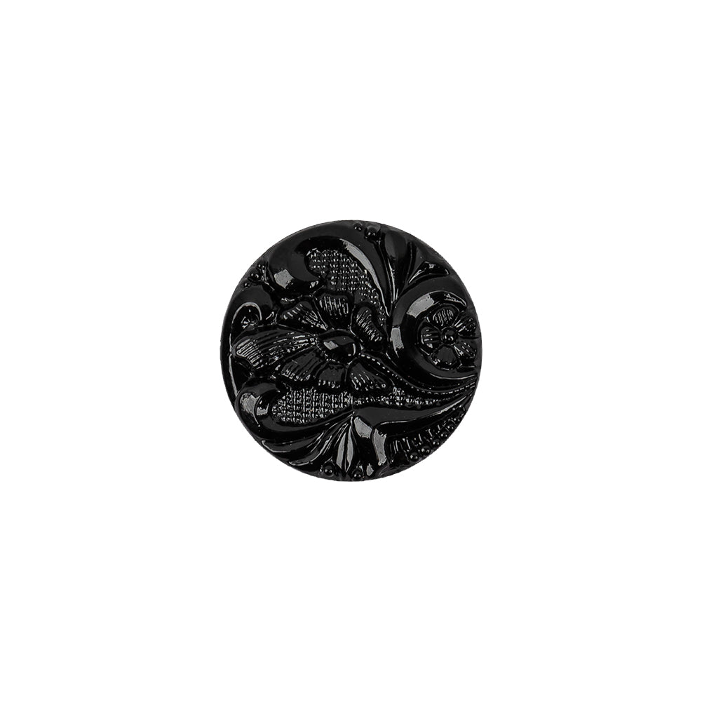 Black Glass Button - 22L/14mm Black Glass Button - 22L/14mm