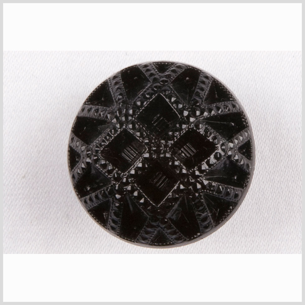 Black Studded Glass Shank Back Button - 22L/14mm Black Studded Glass Shank Back Button - 22L/14mm