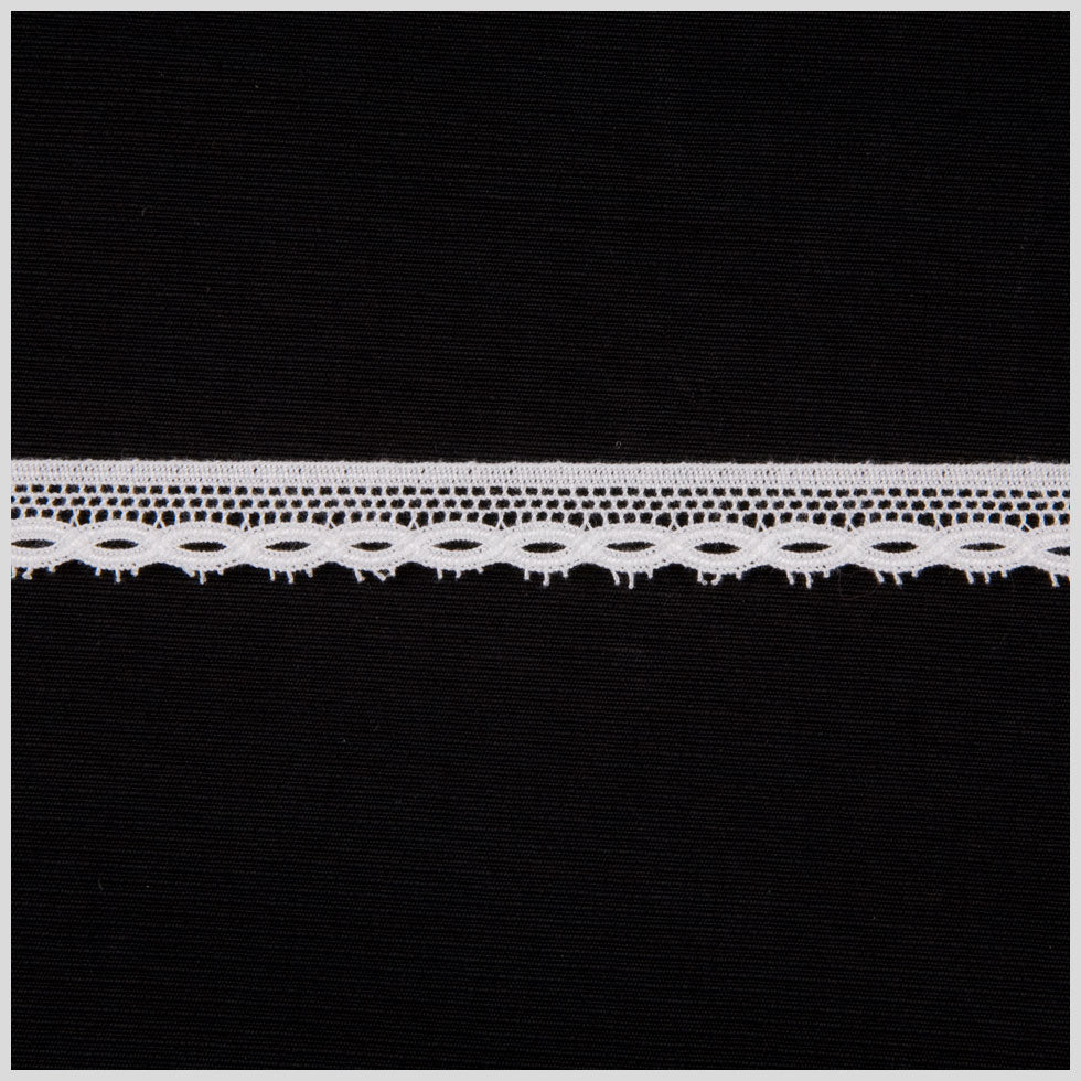1/2" White Solid Fine Lace 1/2" White Solid Fine Lace