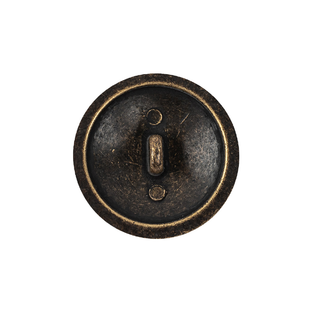 Old Brass Domed Metal Shank Back Button with Decorative Rim - 36L/23mm Detail Old Brass Domed Metal Shank Back Button with Decorative Rim - 36L/23mm Detail