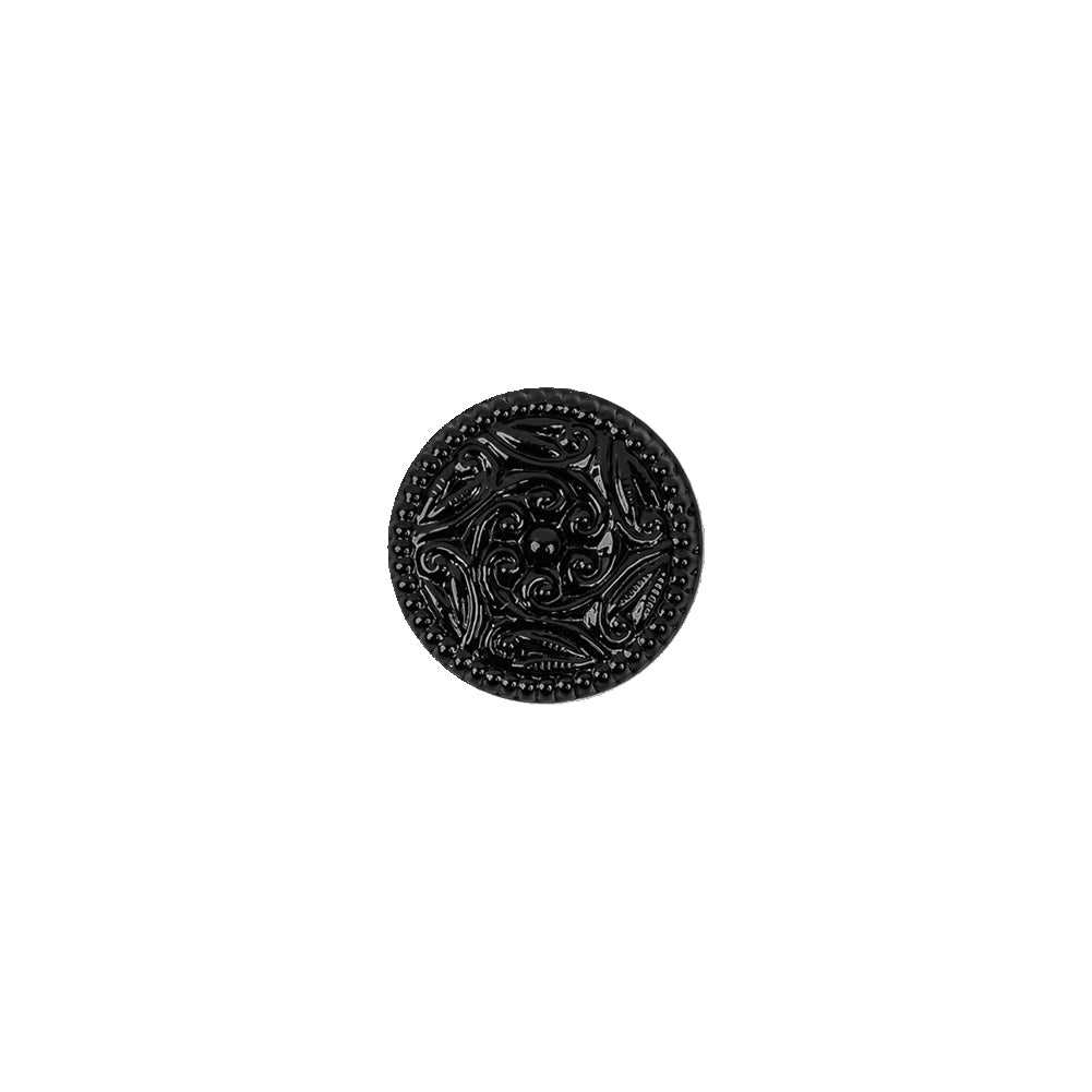Black Glass Button - 18L/11.5mm Black Glass Button - 18L/11.5mm