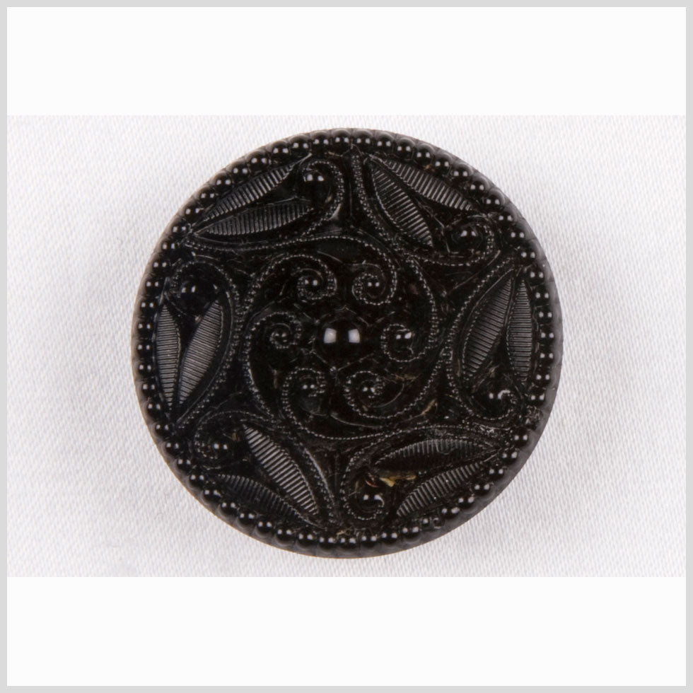 Black Glass Button - 28L/18mm Black Glass Button - 28L/18mm