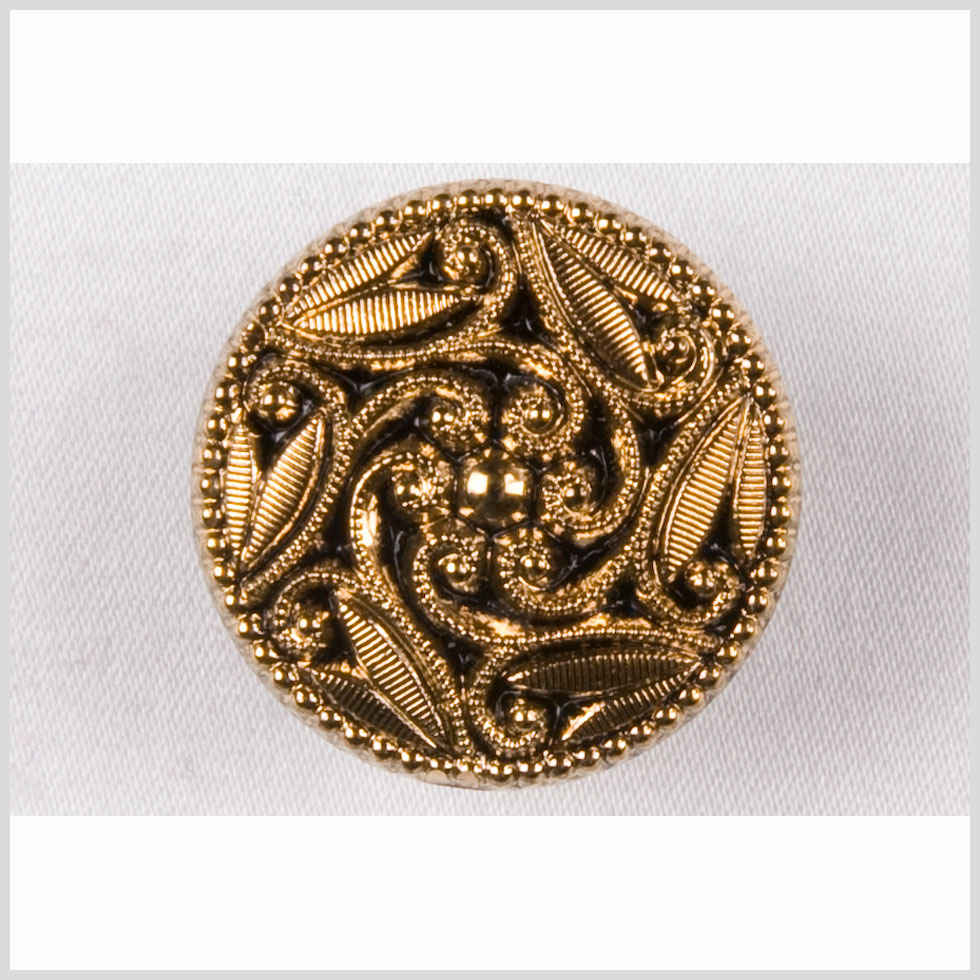 Black/Gold Glass Button - 28L/18mm Black/Gold Glass Button - 28L/18mm