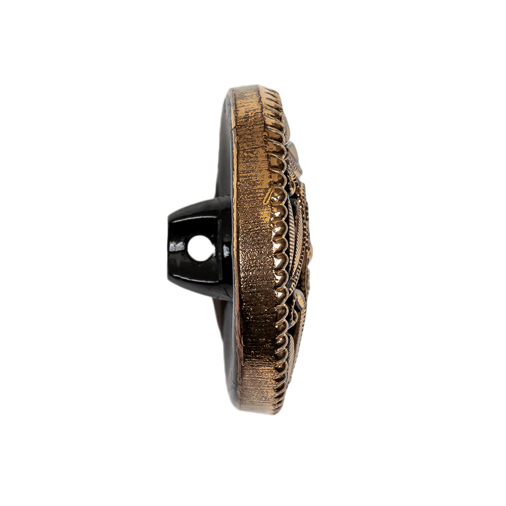 Black/Gold Glass Button - 42L/27mm Folded Black/Gold Glass Button - 42L/27mm Folded