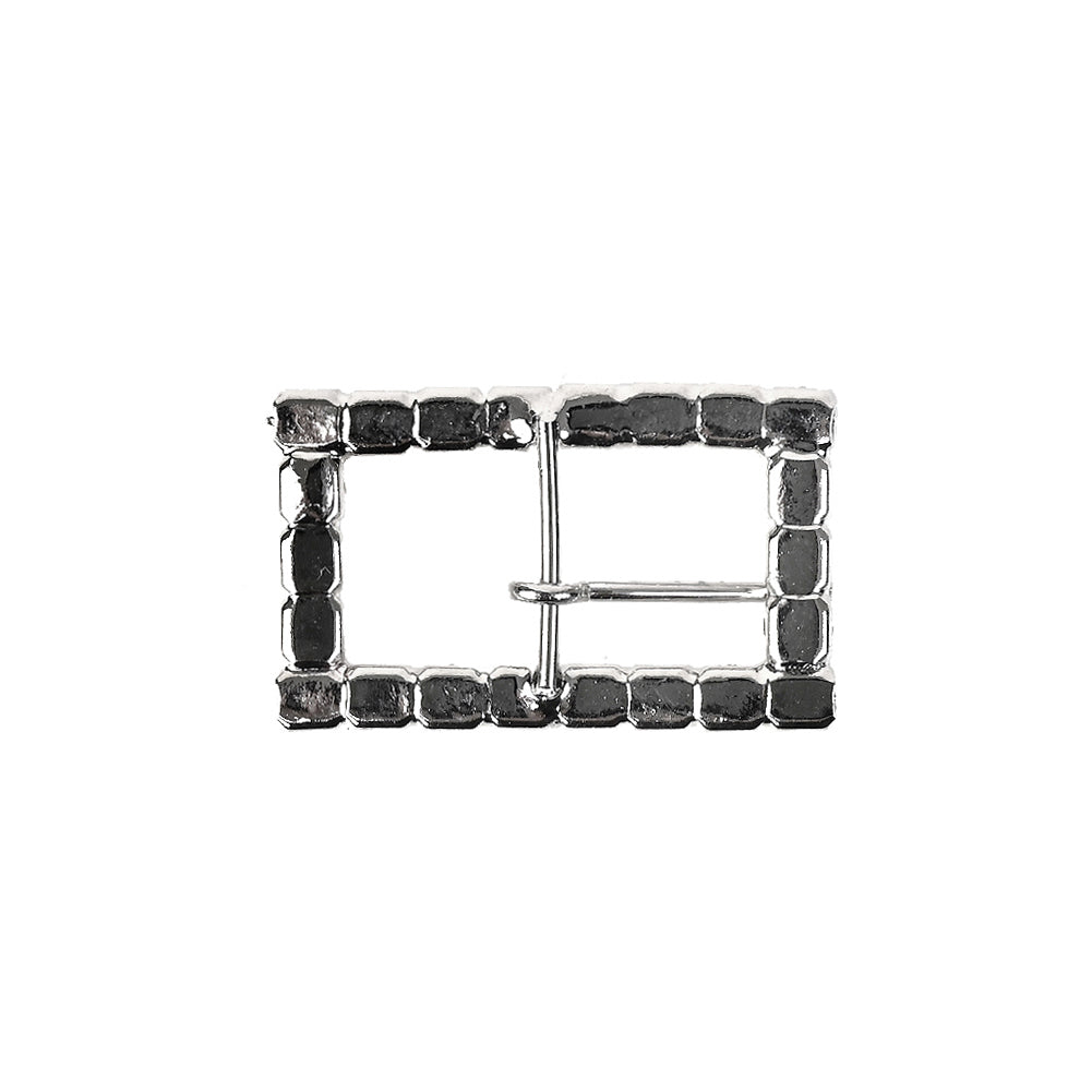 Swarovski Crystal and Silver Rectangular Rhinestone Buckle - 1" x 0.625" Detail Swarovski Crystal and Silver Rectangular Rhinestone Buckle - 1" x 0.625" Detail
