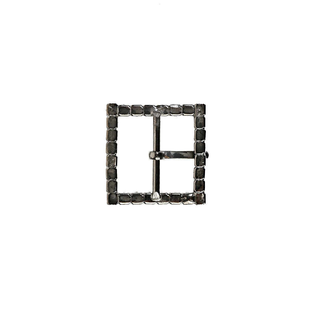 Swarovski Black Diamond and Gunmetal Square Rhinestone Buckle - 1.375" - Detail - Image 3 of 4 Swarovski Black Diamond and Gunmetal Square Rhinestone Buckle - 1.375" - Detail - Image 3 of 4