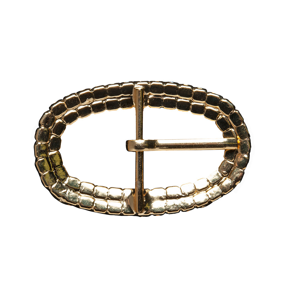 Swarovski Crystal and Gold Oval Rhinestone Buckle - 1.625" x 2.5" - Folded - Image 2 of 3 Swarovski Crystal and Gold Oval Rhinestone Buckle - 1.625" x 2.5" - Folded - Image 2 of 3