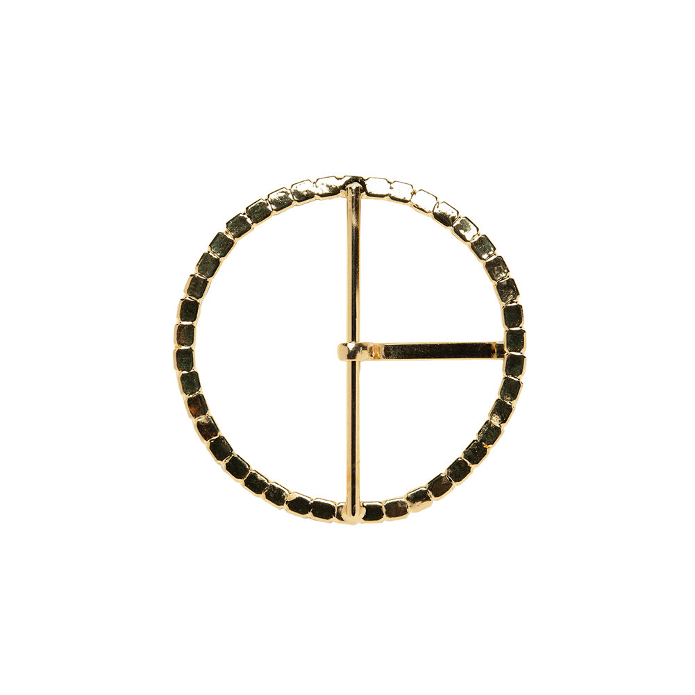 Swarovski Crystal and Gold Circular Rhinestone Buckle - 1.75" - Folded - Image 2 of 3 Swarovski Crystal and Gold Circular Rhinestone Buckle - 1.75" - Folded - Image 2 of 3