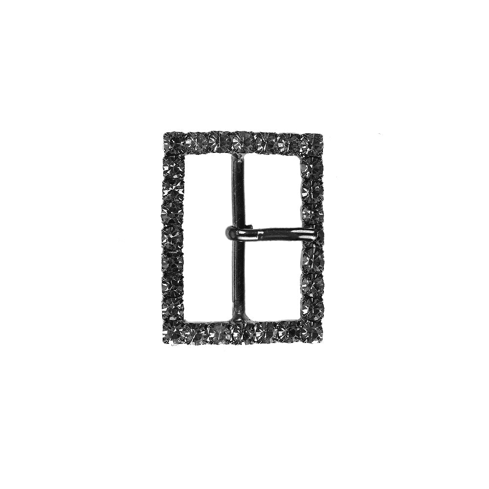 Swarovski Gunmetal Rectangular Rhinestone Buckle - 1.125" x 1.5" Swarovski Gunmetal Rectangular Rhinestone Buckle - 1.125" x 1.5"