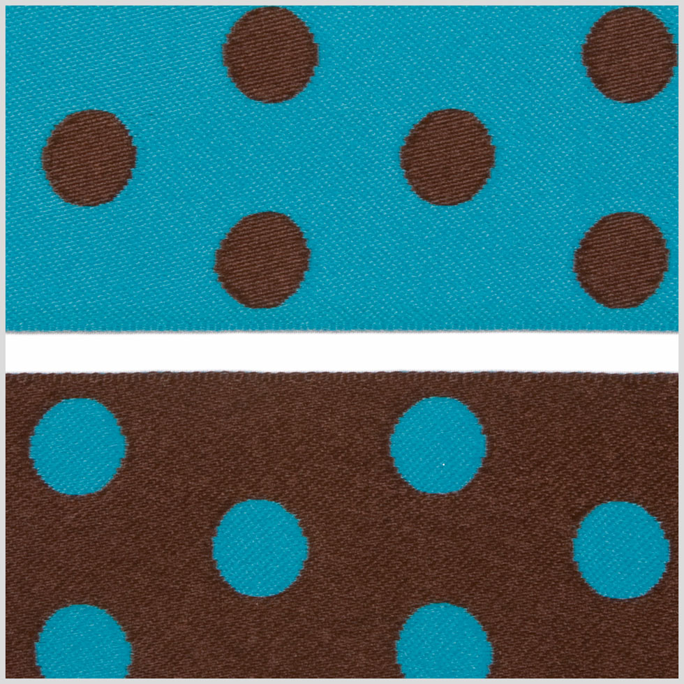 Brown/Dark Blue French Jacquard Ribbon Detail Brown/Dark Blue French Jacquard Ribbon Detail