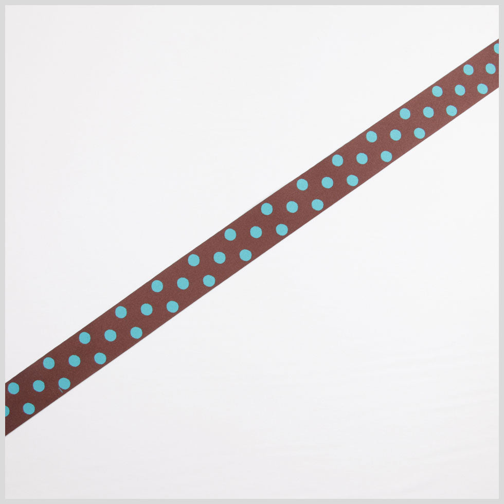 Brown/Dark Blue French Jacquard Ribbon Brown/Dark Blue French Jacquard Ribbon