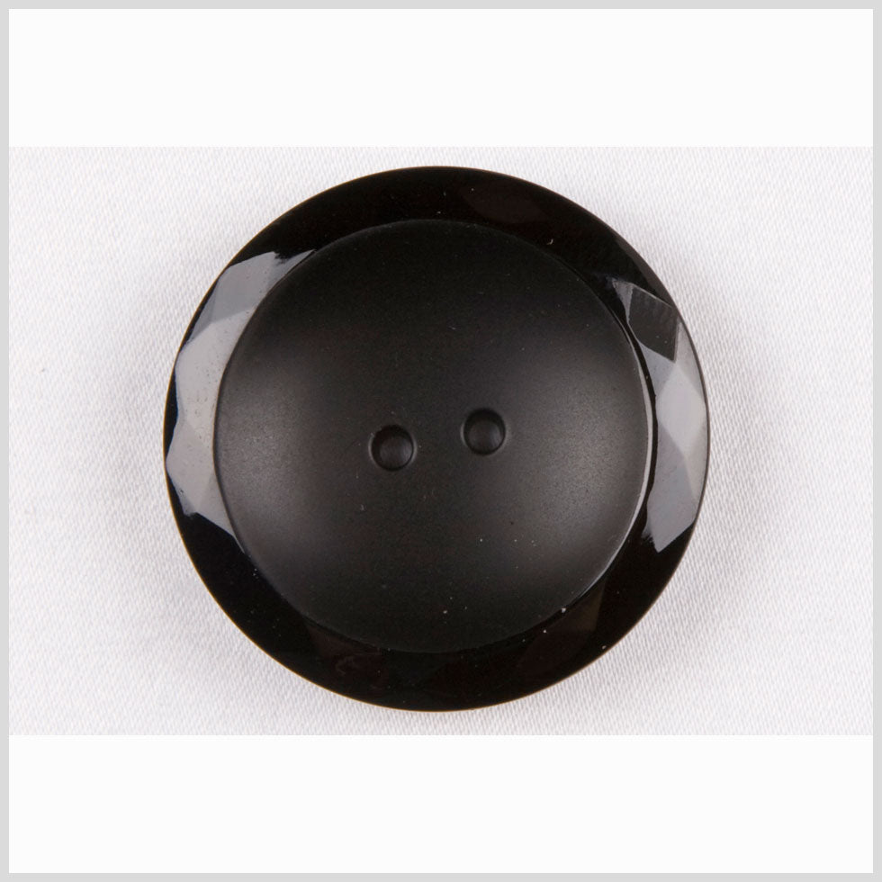 Black Half Matte Glass Button - 50L/32mm Black Half Matte Glass Button - 50L/32mm