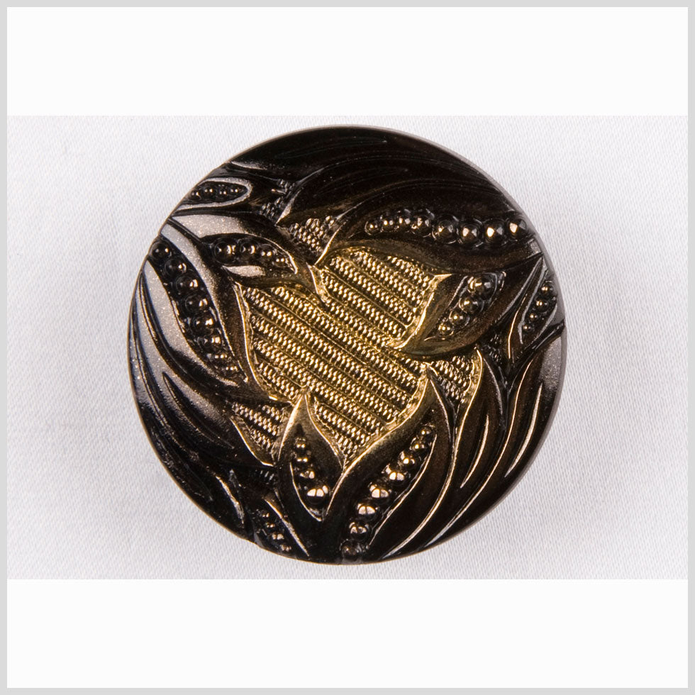 Gold Shaded Glass Button - 36L/23mm Gold Shaded Glass Button - 36L/23mm