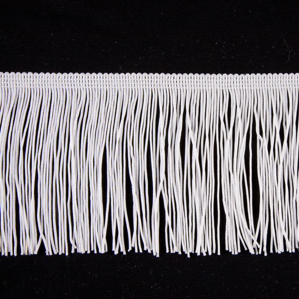 White Chainette Fringe - 4" White Chainette Fringe - 4"