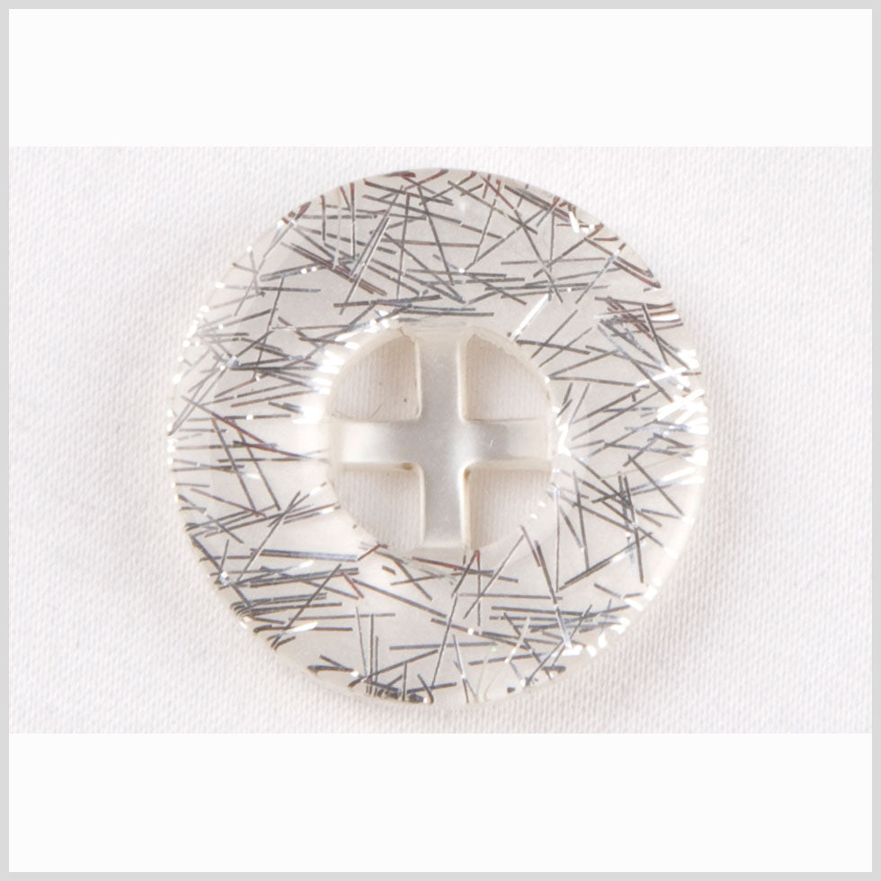 White Silver Plastic Button - 36L/23mm White Silver Plastic Button - 36L/23mm