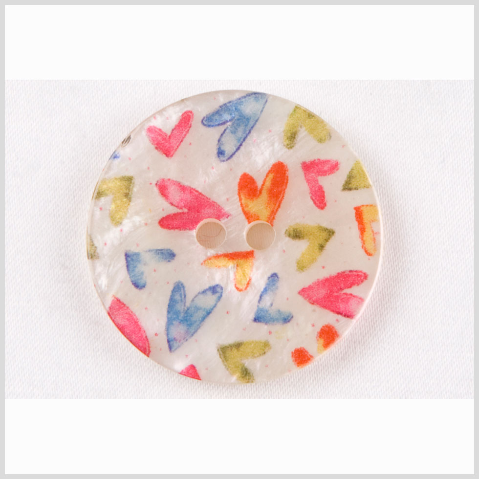 White Multi Plastic Coat Button - 44L/28mm White Multi Plastic Coat Button - 44L/28mm