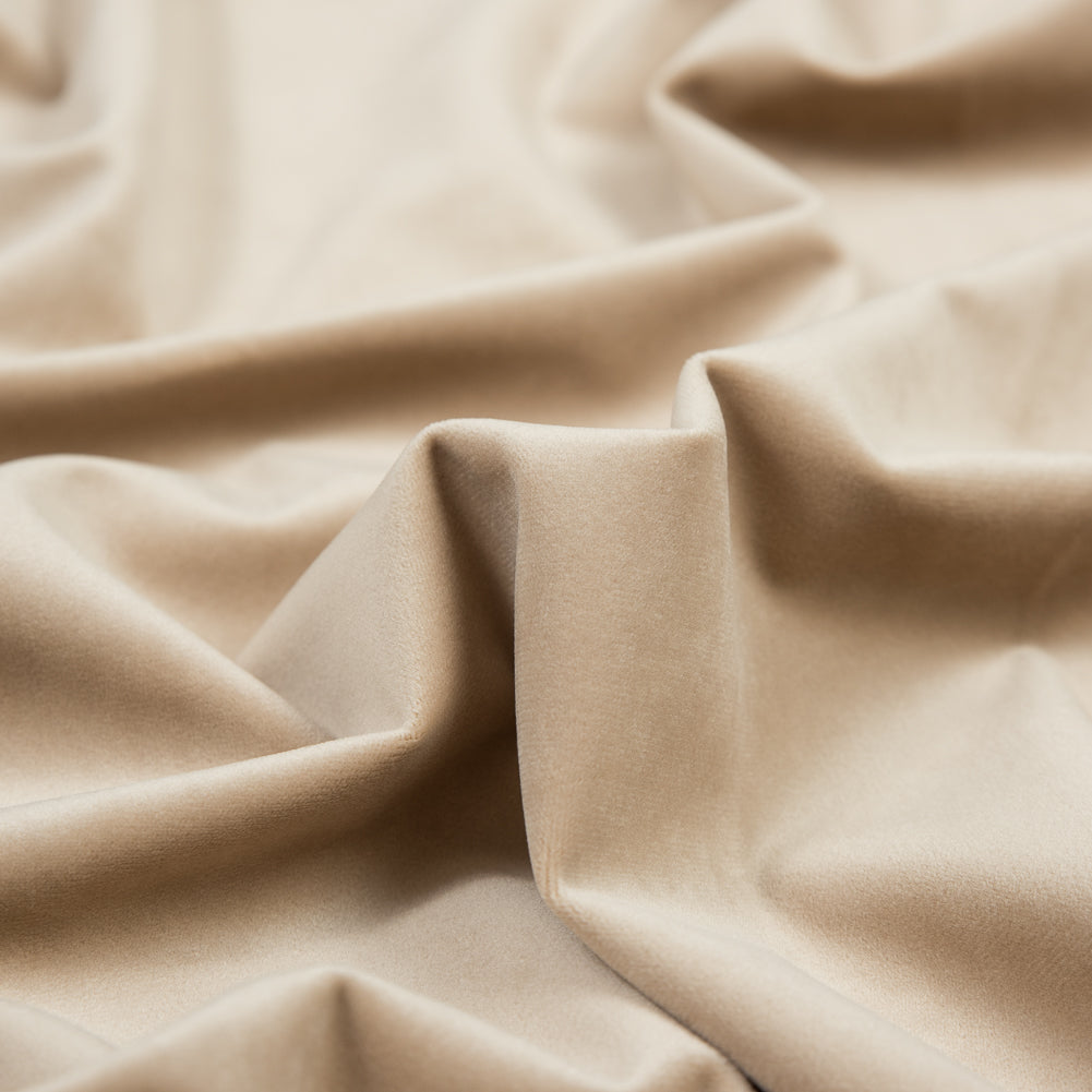 Ultra Soft Polyester Velvet - Latte - British Imported Detail Ultra Soft Polyester Velvet - Latte - British Imported Detail