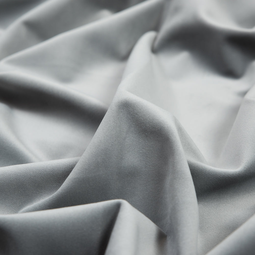 Ultra Soft Polyester Velvet - Silver - British Imported Detail Ultra Soft Polyester Velvet - Silver - British Imported Detail