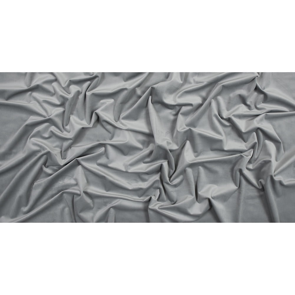 Ultra Soft Polyester Velvet - Silver - British Imported Full Ultra Soft Polyester Velvet - Silver - British Imported Full