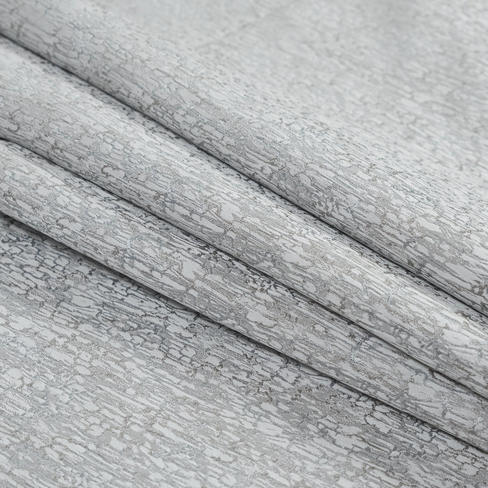 Satin-Face Jacquard - Silver Crackle - British Imported Folded Satin-Face Jacquard - Silver Crackle - British Imported Folded