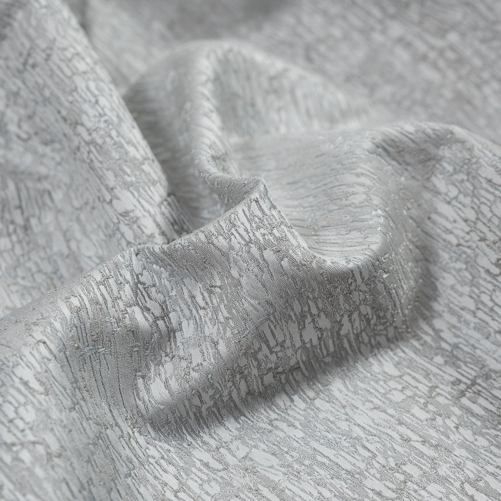 Satin-Face Jacquard - Silver Crackle - British Imported Detail Satin-Face Jacquard - Silver Crackle - British Imported Detail