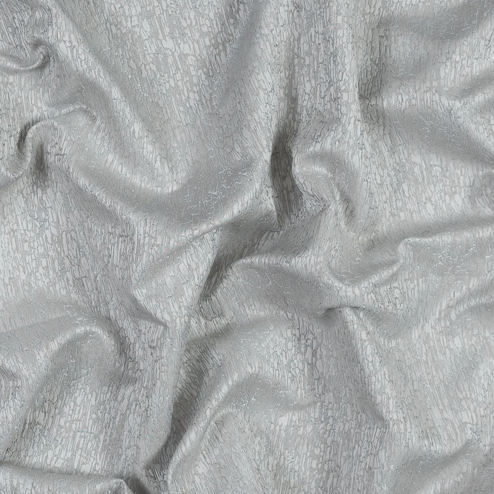 Satin-Face Jacquard - Silver Crackle - British Imported Satin-Face Jacquard - Silver Crackle - British Imported
