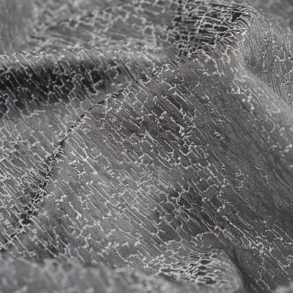 Satin-Face Jacquard - Slate Crackle - British Imported Detail Satin-Face Jacquard - Slate Crackle - British Imported Detail