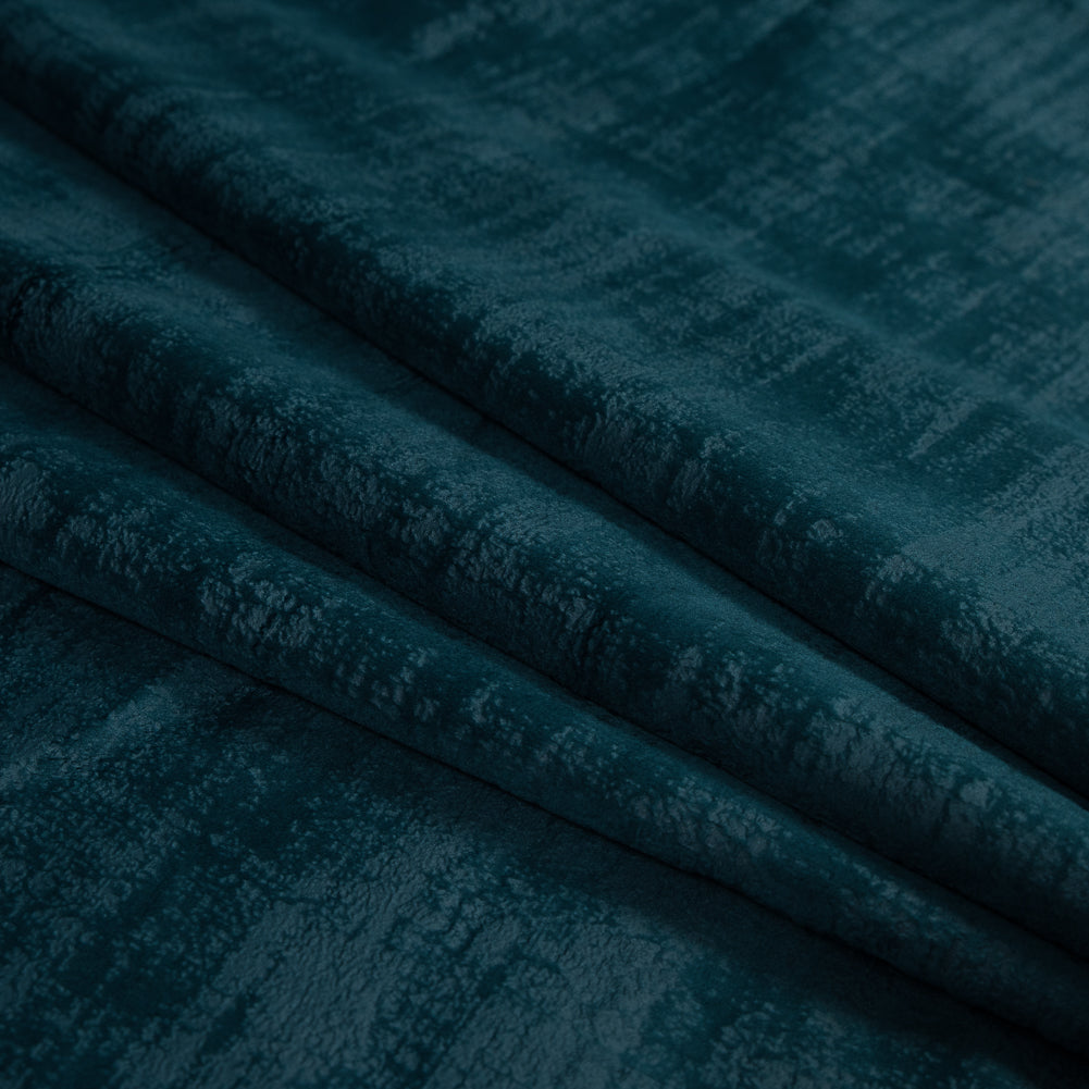 Embossed Textured Velvet - Peacock - British Imported Folded Embossed Textured Velvet - Peacock - British Imported Folded