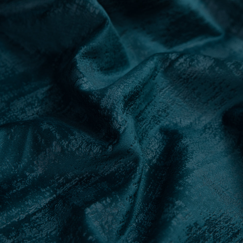 Embossed Textured Velvet - Peacock - British Imported Detail Embossed Textured Velvet - Peacock - British Imported Detail