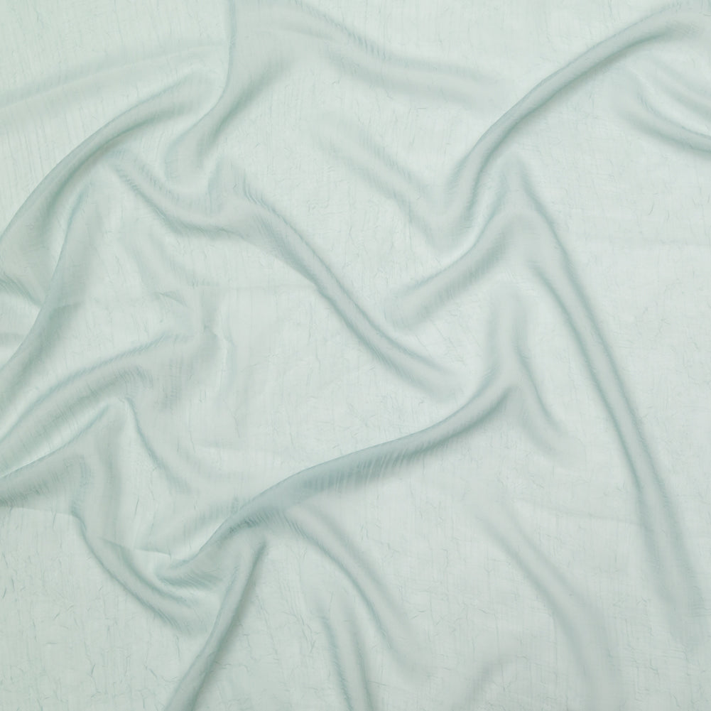 Wrinkled Drapery Sheer Fabric - Aqua - British Imported Wrinkled Drapery Sheer Fabric - Aqua - British Imported