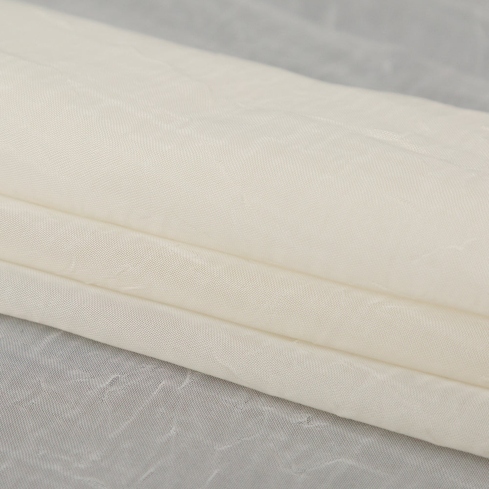 Wrinkled Drapery Sheer Fabric - Oyster - British Imported Folded Wrinkled Drapery Sheer Fabric - Oyster - British Imported Folded