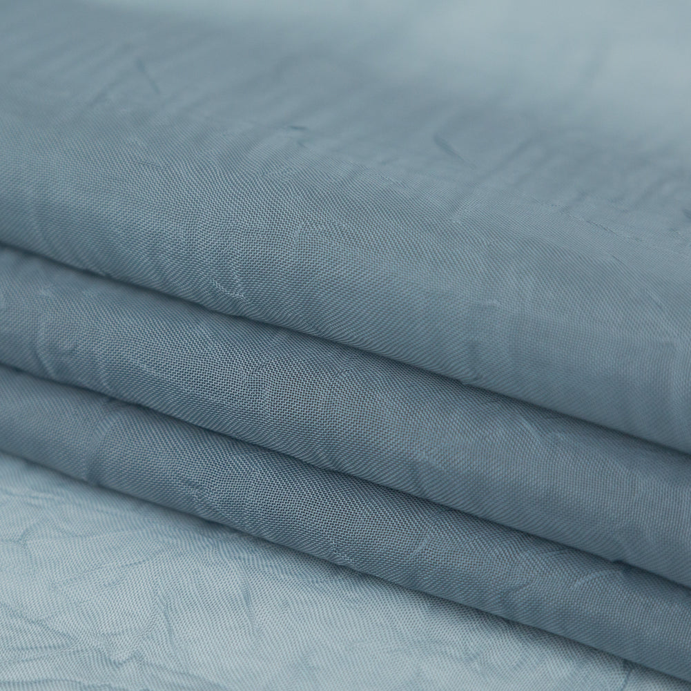 Wrinkled Drapery Sheer Fabric - River - British Imported Folded Wrinkled Drapery Sheer Fabric - River - British Imported Folded