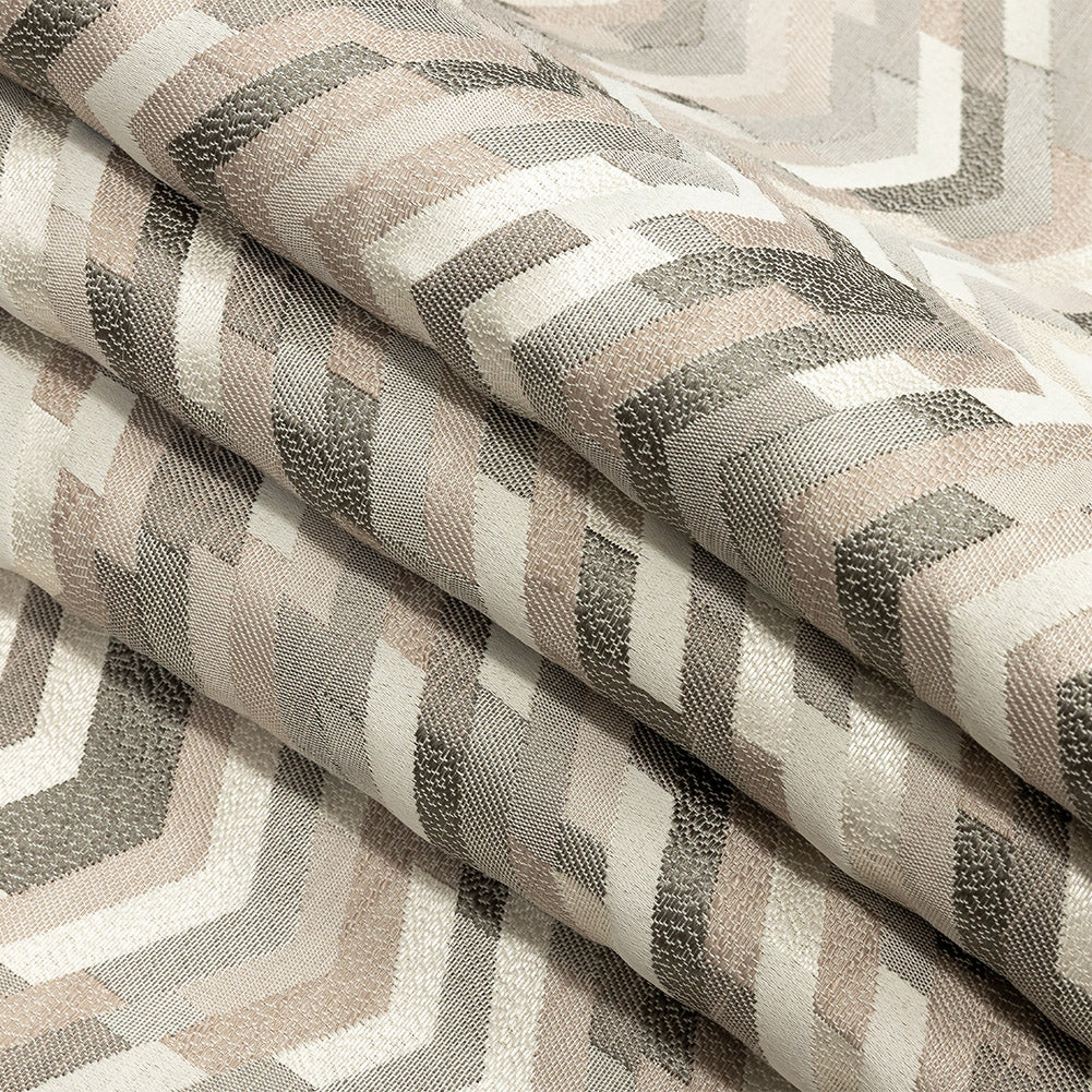 Polyester Jacquard - Blush Tactile Zig Zags - British Imported Folded Polyester Jacquard - Blush Tactile Zig Zags - British Imported Folded