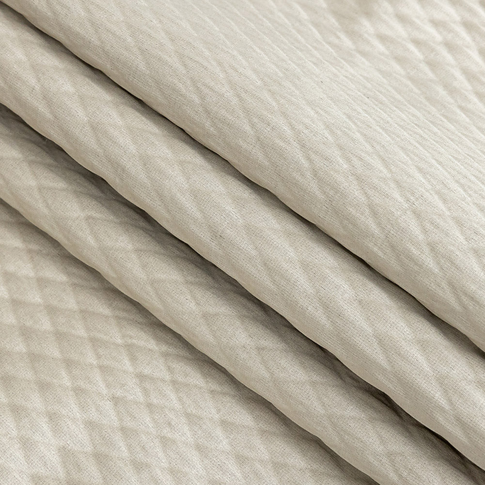 Drapery Jacquard - Taupe Diamond Quilted - British Imported Folded Drapery Jacquard - Taupe Diamond Quilted - British Imported Folded