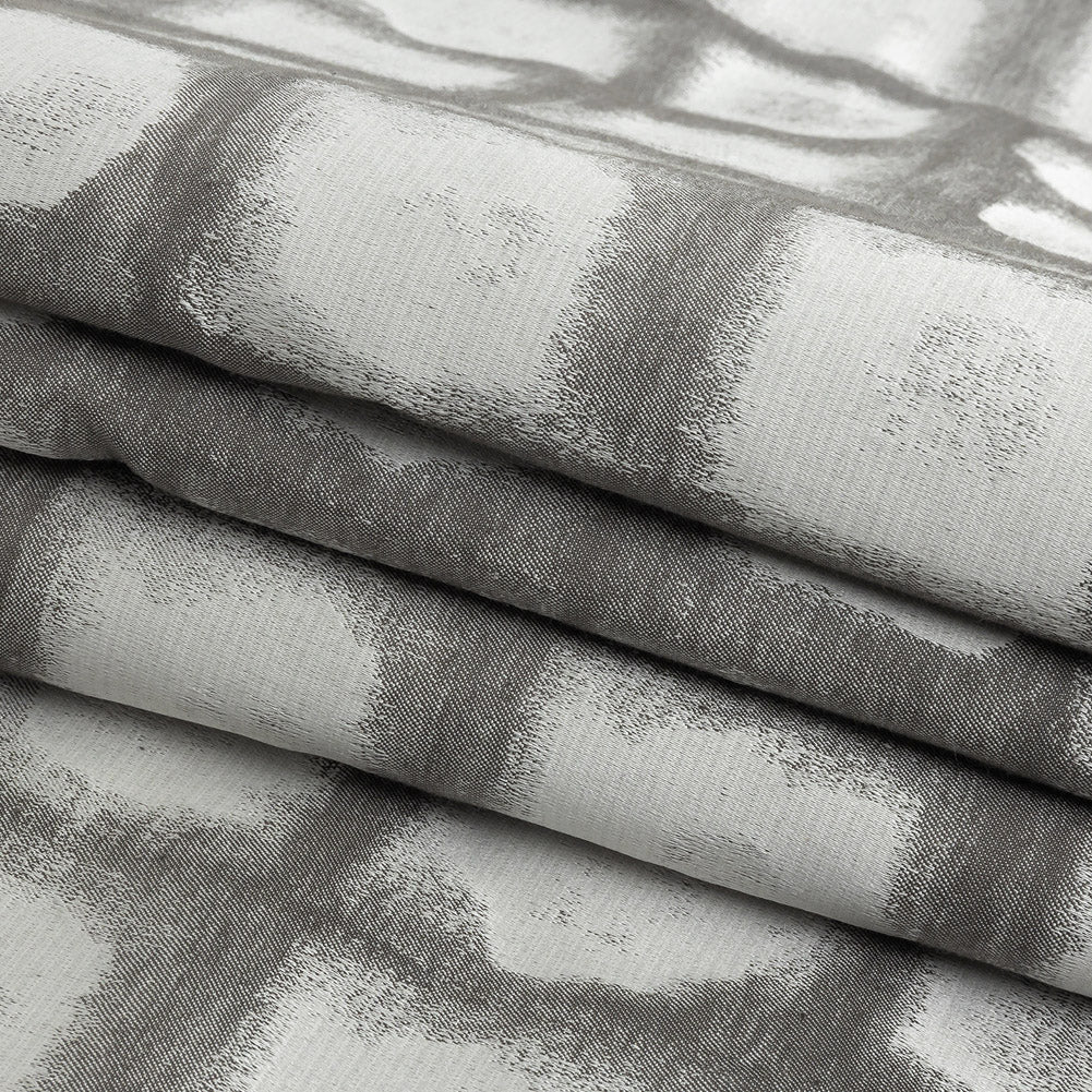 Drapery Jacquard - Graphite Painterly Squares - British Imported Folded Drapery Jacquard - Graphite Painterly Squares - British Imported Folded