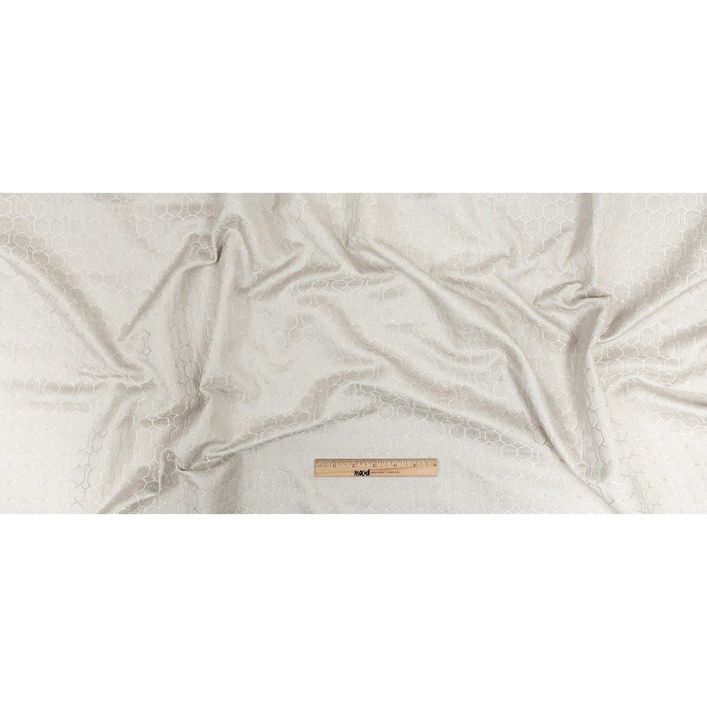 Polyester Jacquard - Oyster Honeycombs - British Imported Full Polyester Jacquard - Oyster Honeycombs - British Imported Full