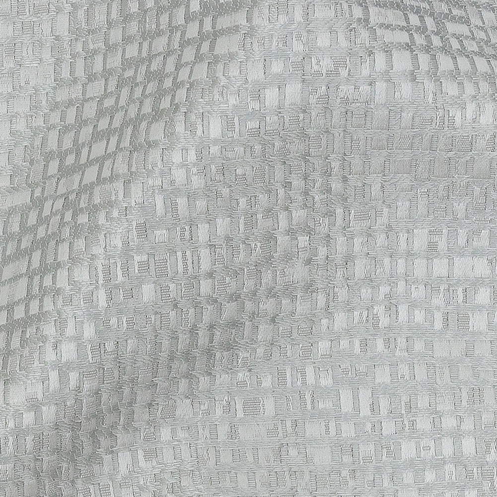 Polyester Jacquard - Platinum Grid - British Imported Detail Polyester Jacquard - Platinum Grid - British Imported Detail