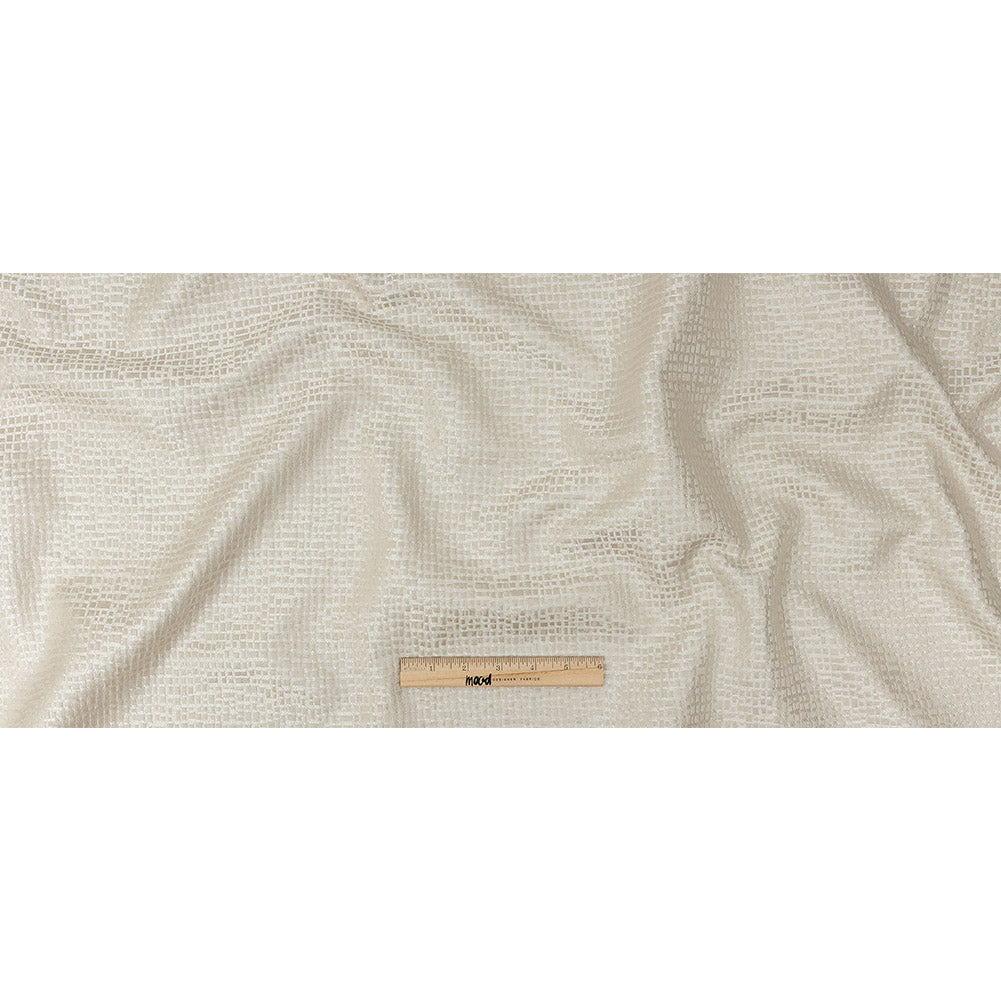 Polyester Jacquard - Taupe Grid - British Imported Full Polyester Jacquard - Taupe Grid - British Imported Full