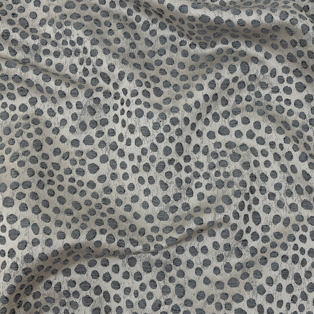 Polyester Jacquard - Pewter Spots - British Imported Polyester Jacquard - Pewter Spots - British Imported