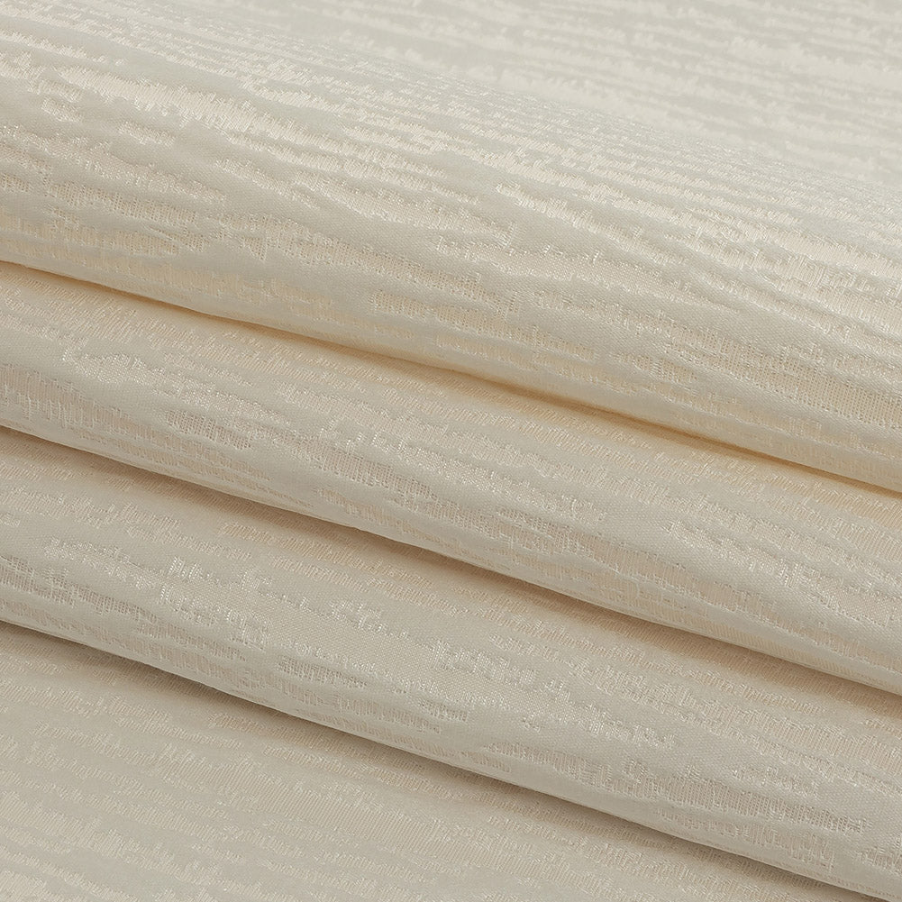 Drapery Jacquard - Ivory Striated - British Imported Folded Drapery Jacquard - Ivory Striated - British Imported Folded