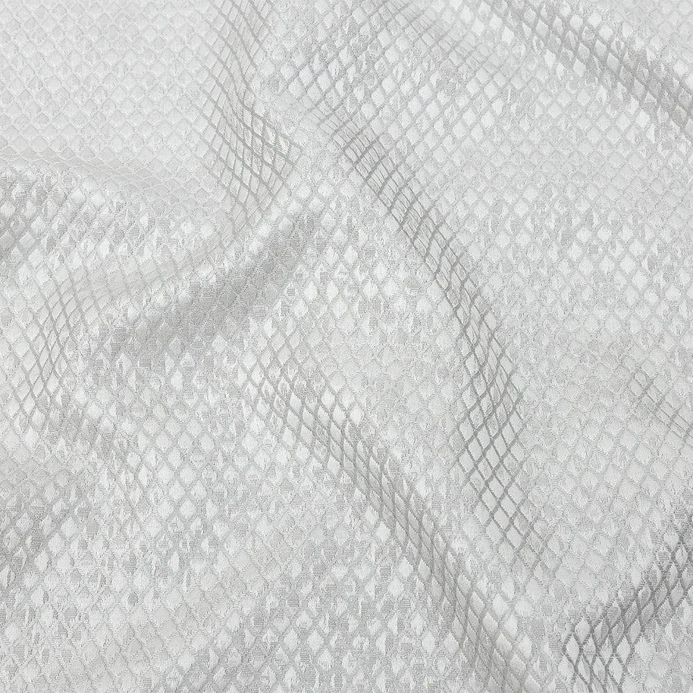 Polyester Jacquard - Platinum Diamonds - British Imported Polyester Jacquard - Platinum Diamonds - British Imported