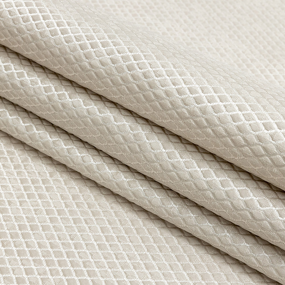 Polyester Jacquard - Taupe Diamonds - British Imported Folded Polyester Jacquard - Taupe Diamonds - British Imported Folded