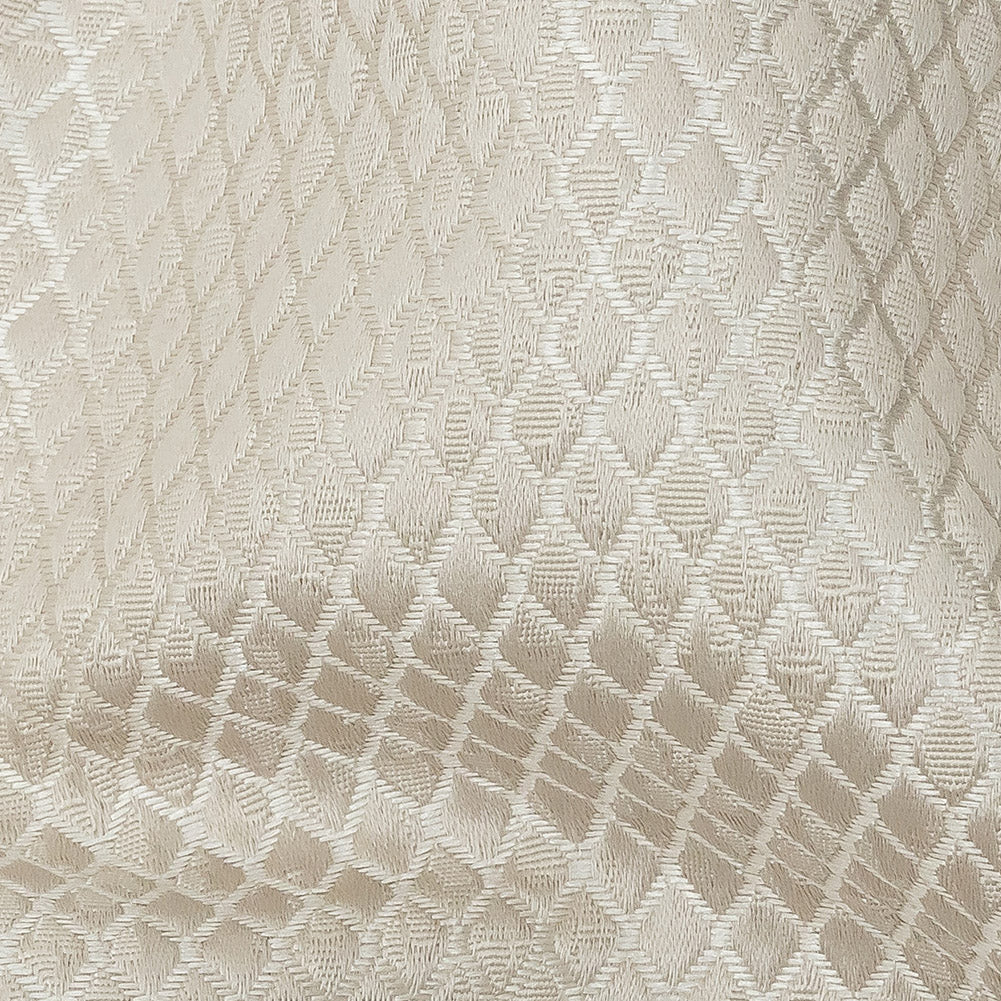 Polyester Jacquard - Taupe Diamonds - British Imported Detail Polyester Jacquard - Taupe Diamonds - British Imported Detail