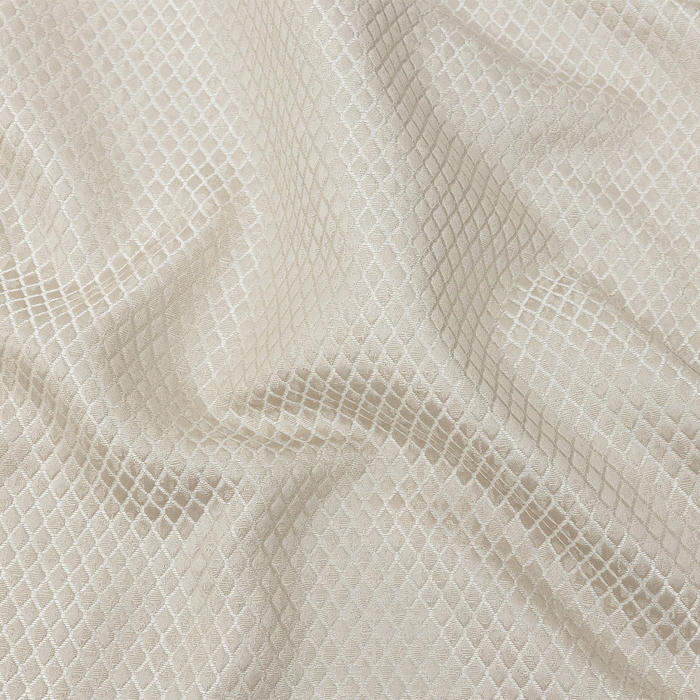 Polyester Jacquard - Taupe Diamonds - British Imported Polyester Jacquard - Taupe Diamonds - British Imported