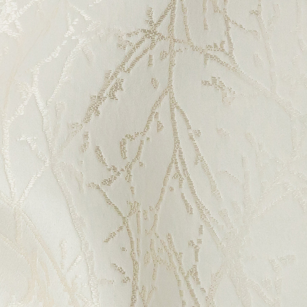 Polyester Jacquard - Ivory Wintry Branches - British Imported Detail Polyester Jacquard - Ivory Wintry Branches - British Imported Detail