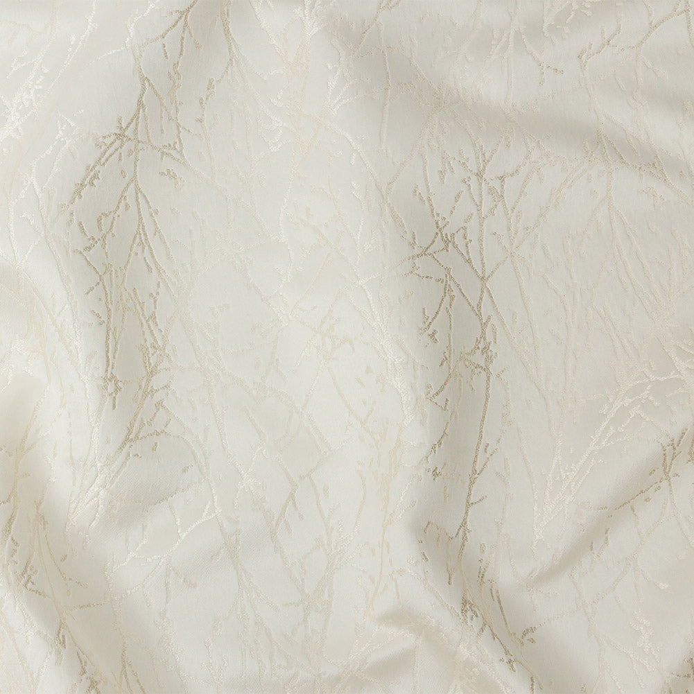 Polyester Jacquard - Ivory Wintry Branches - British Imported Polyester Jacquard - Ivory Wintry Branches - British Imported