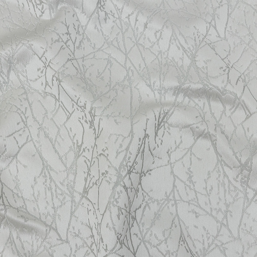 Polyester Jacquard - Platinum Wintry Branches - British Imported Polyester Jacquard - Platinum Wintry Branches - British Imported