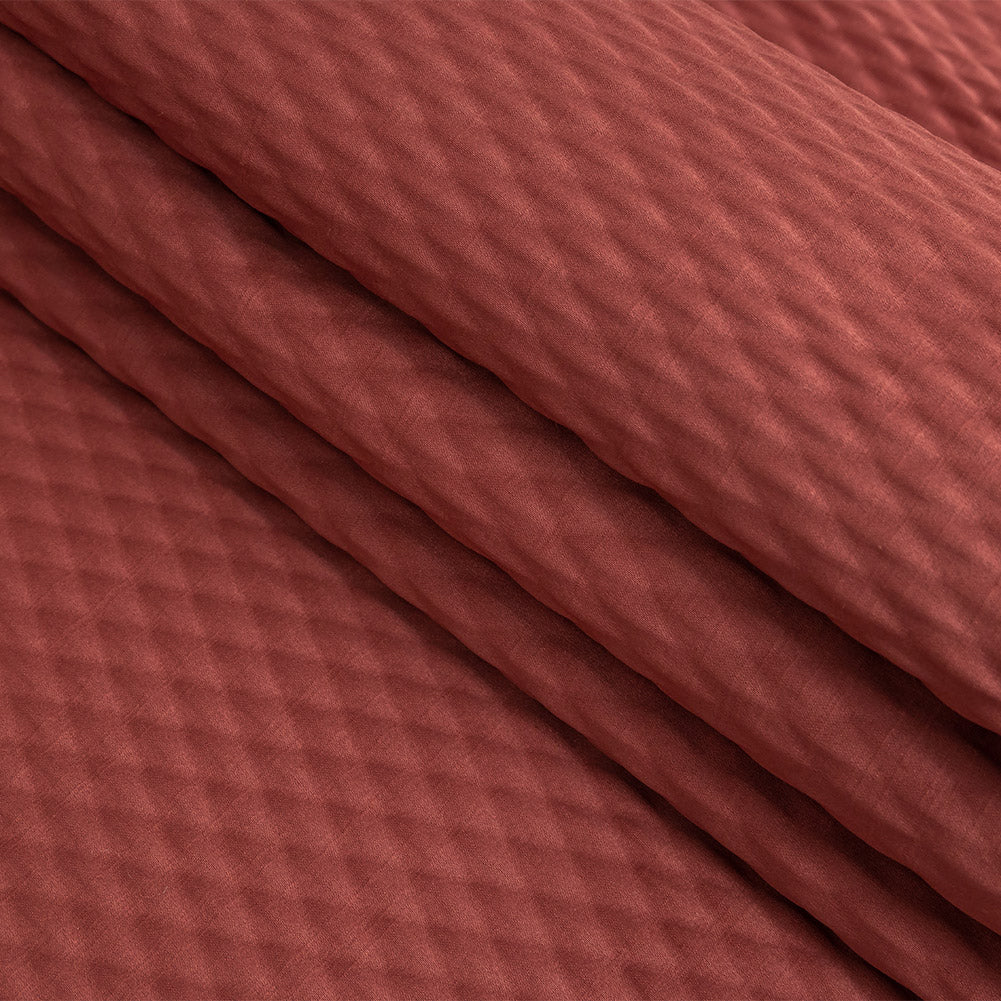 Drapery Jacquard - Coral Diamond Quilted - British Imported Folded Drapery Jacquard - Coral Diamond Quilted - British Imported Folded
